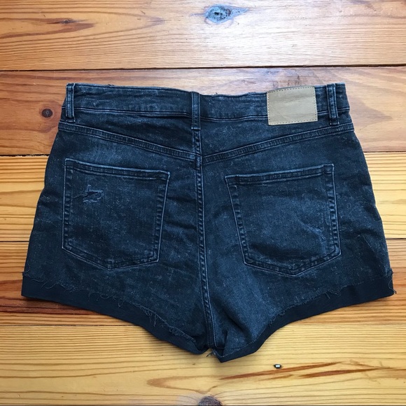 H&M Black Distressed Jean Shorts, EUC, 10 - Picture 8 of 11